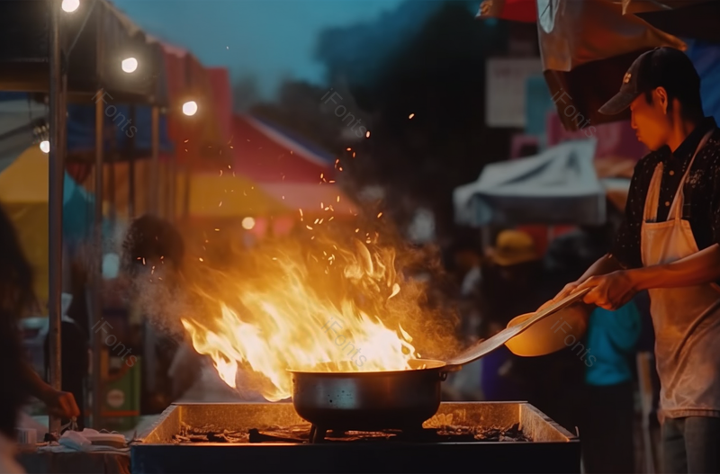 在燃烧的火焰中煎锅,高清,摄影图,摄影图片,图片大全,摄影图免费下载